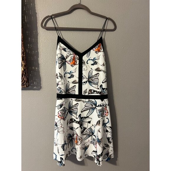 Anthropologie Cooper & Ella Dress S Small Koi Print Faux Silk Washable $288 NEW - Picture 11 of 11